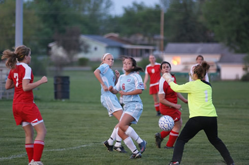 Molly Brewer scores the game winner against Nixa. Assist by Emilee Williams.